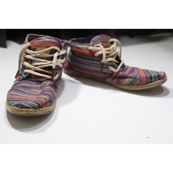 Toms Booties Canvas Hightops Womens Chukka Espadrille Multicolor Size 7.5 - Picture 2 of 16